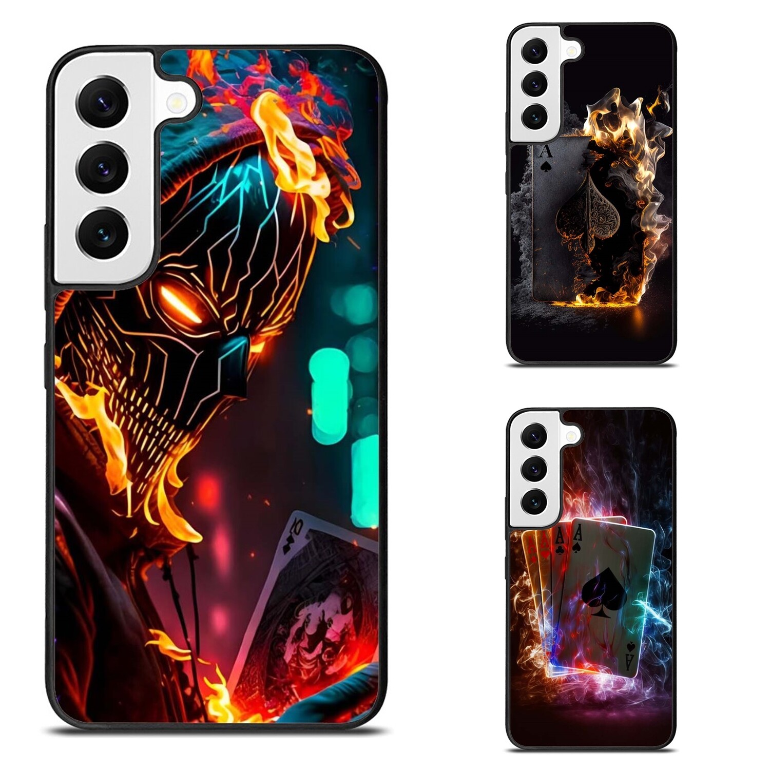 Skull Poker Card Ghost fire Impact Case For Samsung Galaxy Z Fold Flip 3