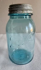 Ball Perfect Mason Blue Glass Canning Jar with Lid