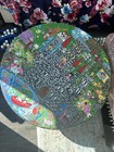Wooden Hand-painted One Of A Kind Rare Cartoon-themed  Round Coffee Table