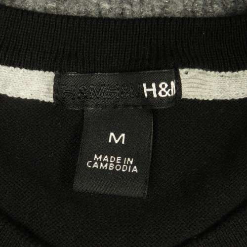 H&M Cardigan Girls Medium Black Blue Long Sleeve Button Up Round Neck Knit - Picture 3 of 8