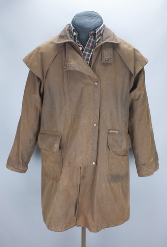 Driza-Bone Men Short Waterproof Waxed Cotton Brown Riding Jacket Size 6/L/110 cm