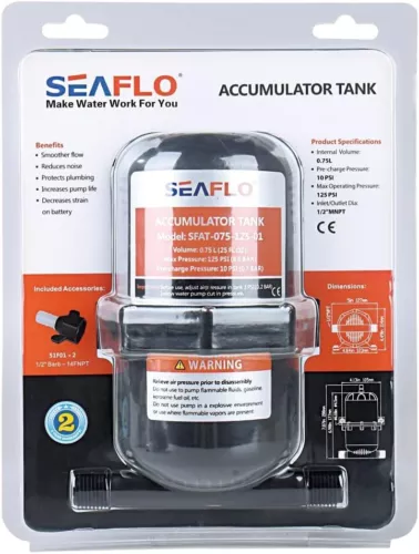 SEAFLO Boat Water Accumulator Tank Marine RV Pressurized Tank Water Pump 0.75L - Picture 2 of 13