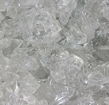 Clear Ice White 1/2" - 1" Premium Large Fire Glass for Fireplace and Fire Pit