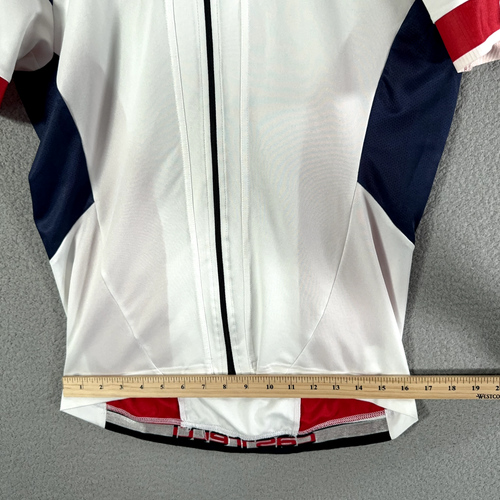 Castelli Cycling Jersey Men XL White Red navy Italian Flag Fuga Full Zip READ - Picture 5 of 17