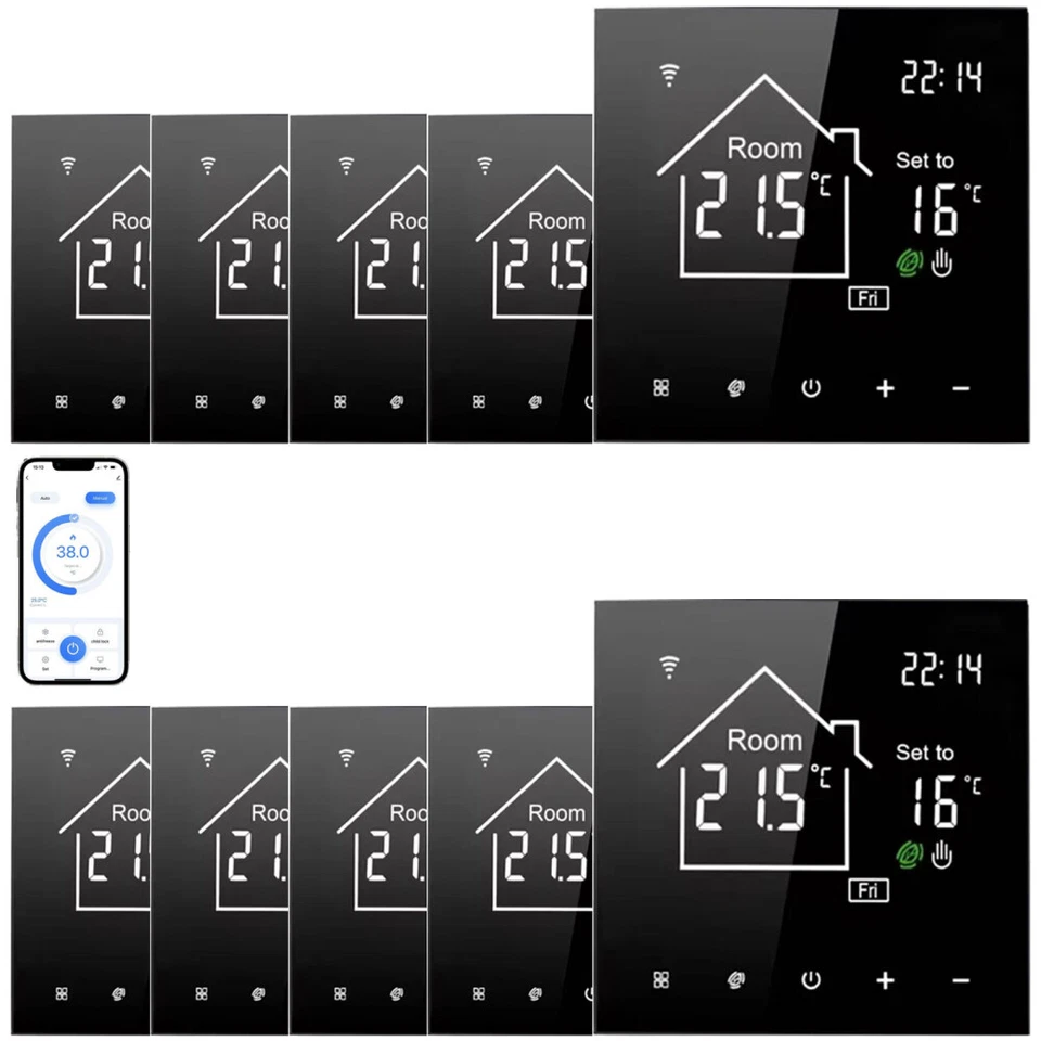 Wifi Raumthermostat Fußbodenheizung Raumtemperaturregler Raumregler digital LCD - Bild 2 von 4