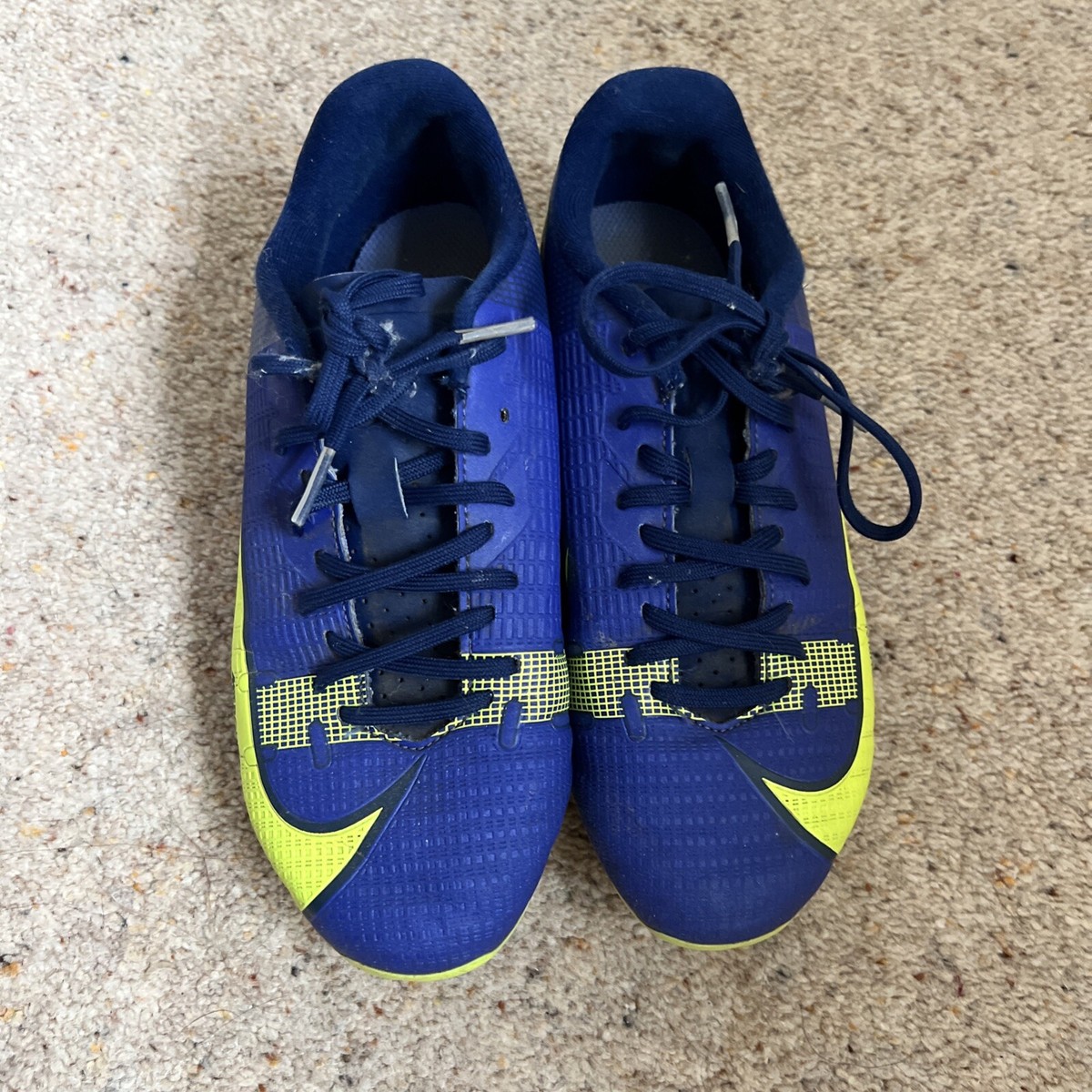 Nike Mercurial サッカーシューズ ネイビー/イエロー NIKE KIDS MERCURIAL Blue/Yellow Football Boots UK3 EU35.5 | eBay UK