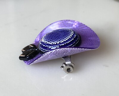 Broche Ancienne Léa Stein En Rhodoïd - Gavroche Avec Casquette De Chauffeur - Multicolore - Occasion (Manque Un œil)