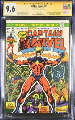 Captain Marvel #32 CGC 9.6 SS Signed Jim Starlin • Thanos • Marvel ...