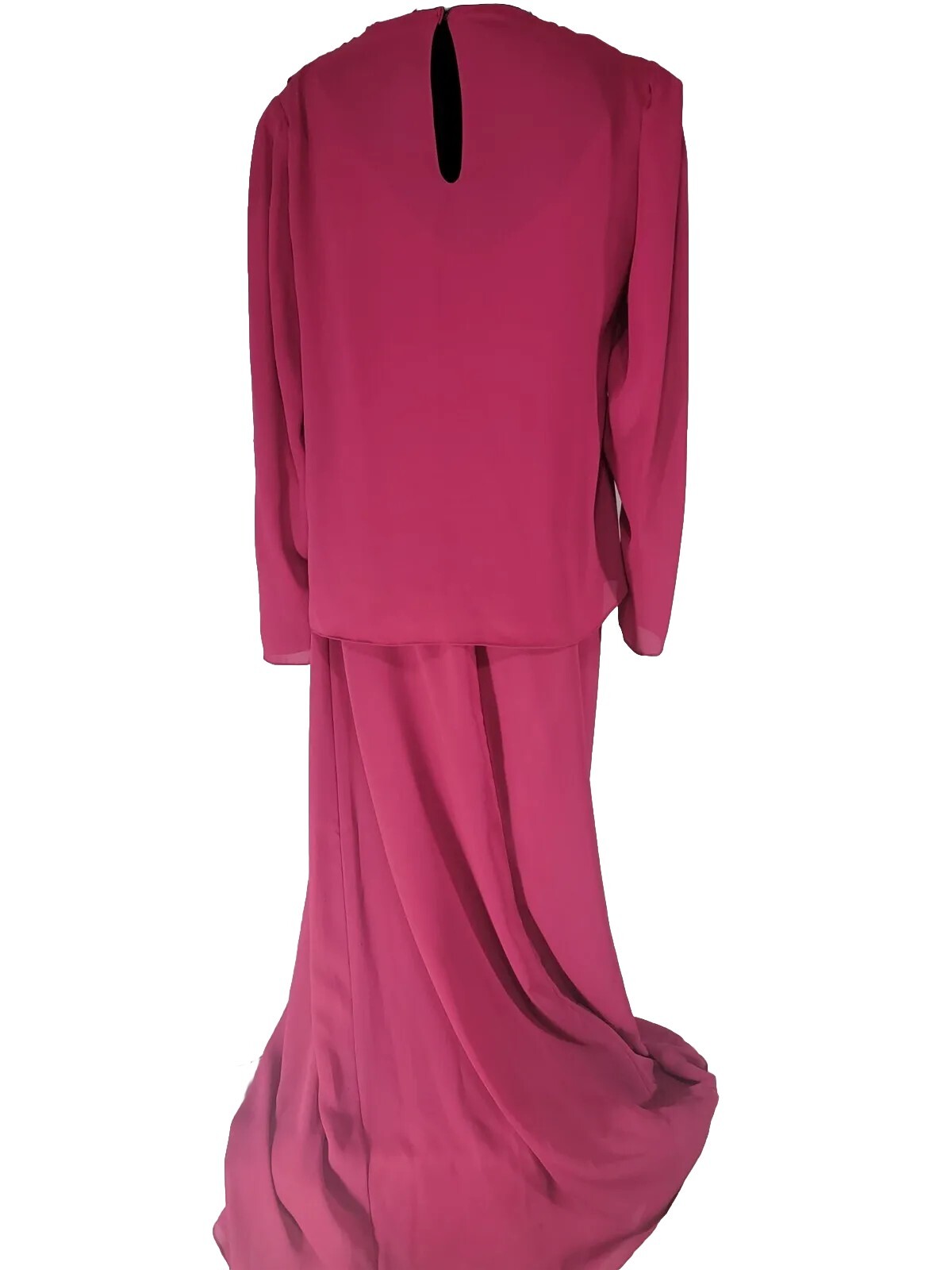 FORMAL SIZE 14 MAUVE PINK PLUM LONG SLV LONG GOWN… - image 6