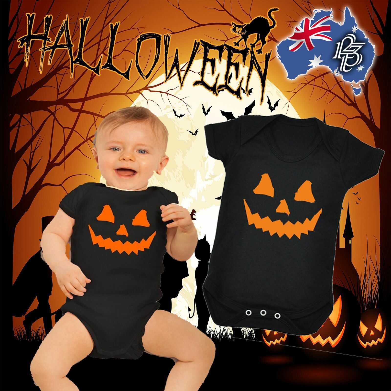 HALLOWEEN BABYGROW baby grow fancy dress romper body suit funny