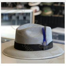 Classic Oxford W/ Navy Viejo Fedora Style Garcia Signature Hat