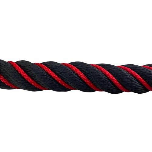 Cuerda de barrera de línea suave negra de 24 mm desparasitada en rojo x 1 m c/w extremos de copa antiguos - Imagen 4 de 4