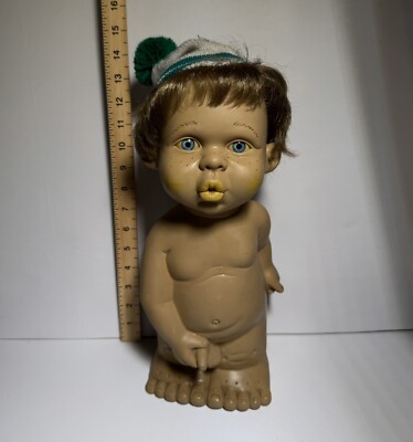 Joimy 14'' Extra Large Vinyl Figure Of Boy With Bobble Hat Unusual 1996 Vintage