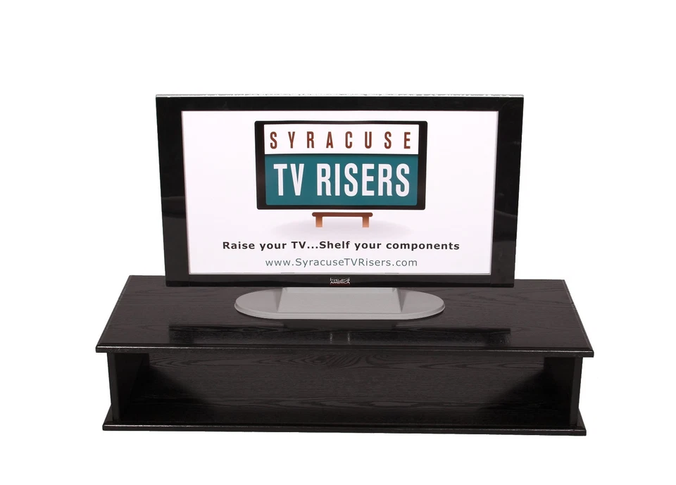 Black XX-Large Double Top TV Riser 44"widex16 deep x8 3/4" high-syracusetvrisers - Image 3 of 4