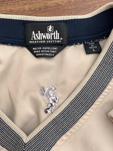Ashworth mens vest Size L Weather Systems V neck beige knit hem - Picture 6 of 7