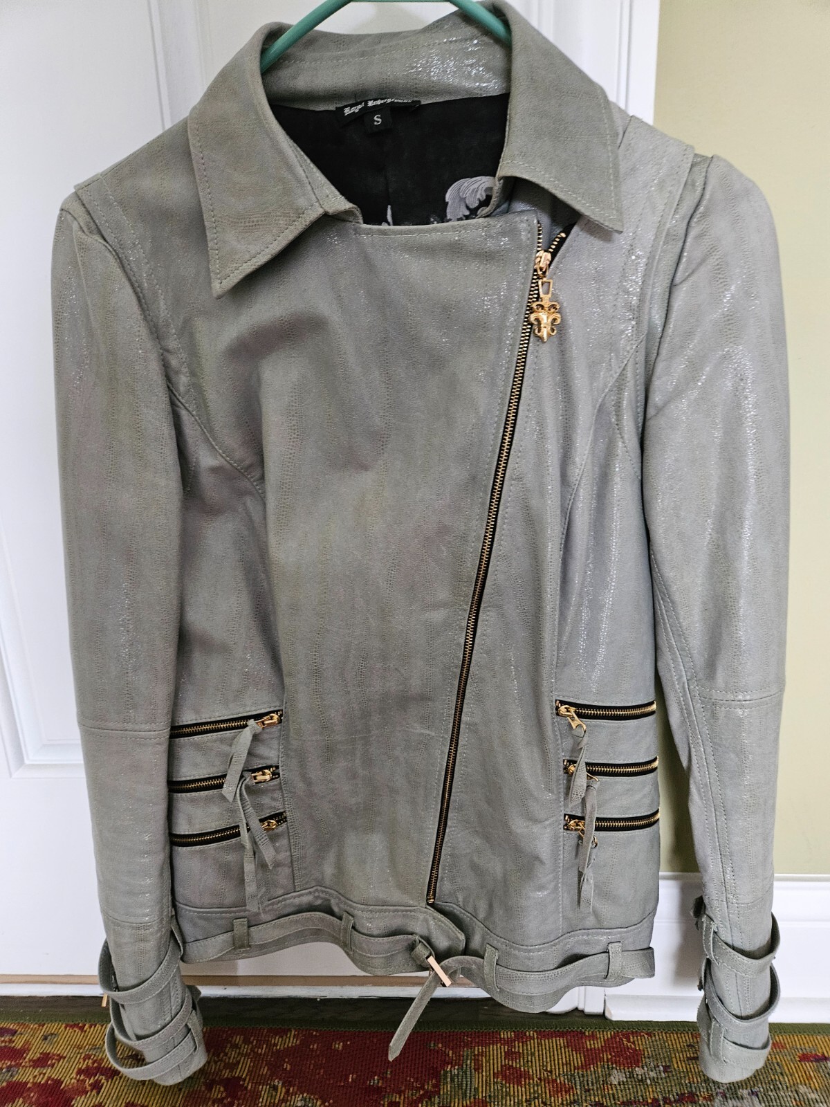 Royal Underground Leather Jacket Blue sparkle size S … - Gem