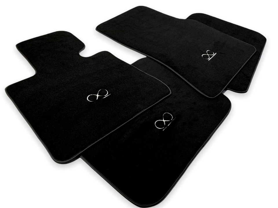Floor Mats For Rolls Royce Ghost 2010-2019 Black Badge Fluorescent Sewing Logo - Изображение 4 из 4