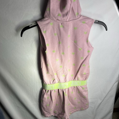 Girls 8/10 Juicy Couture Romper Zip Pink Lime Green Heart Elastic Sleeveless - Picture 7 of 18
