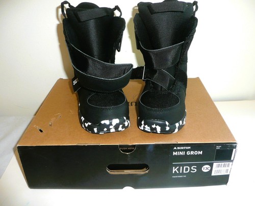 Burton Mini Grom Kids Snowboard Boots Black Size 13C With Original Box