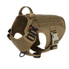 ICEFANG Tactical MOLLE  Patch Panel Cobra Buckle Dog Leash Harness COYOTE LARGE