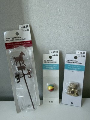 Tiny Treasures Miniature Decor Lot Beach Ball Sand Castle Weathervane