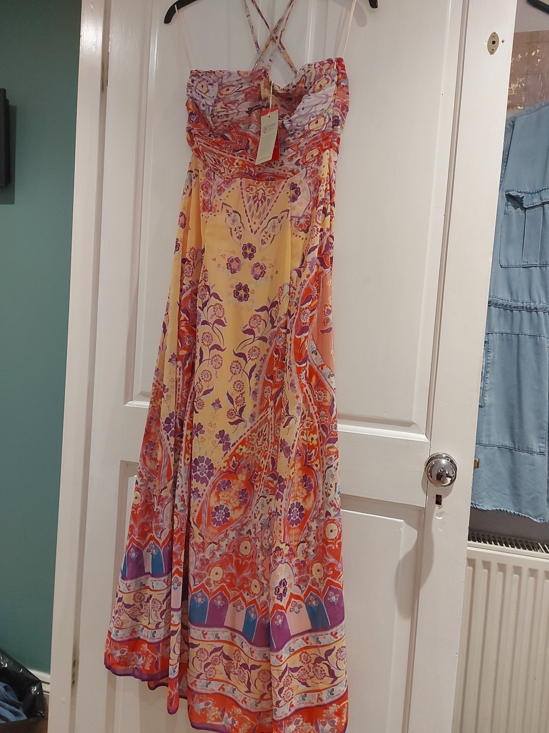 MONSOON BNWT SIZE 14 BEAUTIFUL FLORAL PRINT EVENING DRESS. FULLY LINED. RRP £110 image 5