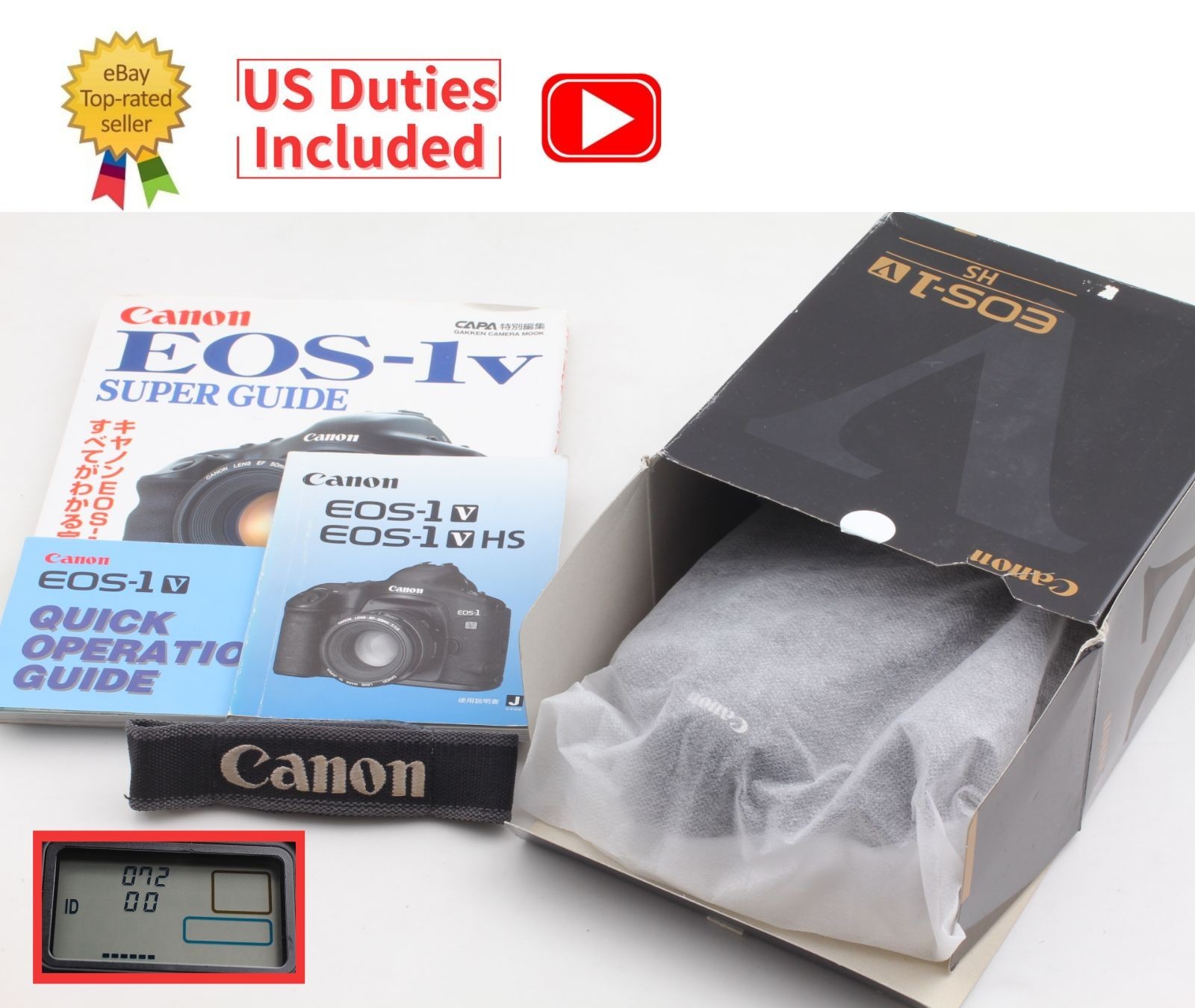 CT/072 [Near MINT in Box] Canon EOS-1V HS PB-E2 SLR 35mm Film Camera From JAPAN