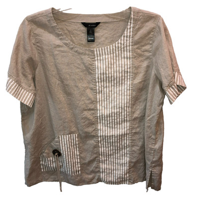 Ali Miles Abstract Art Artsy XL Button Tunic Art To Wear Top Shirt Linen Blend