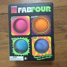 Needoh Teenie Fab Four 4-pack Nee Doh Set Of 4 - Color Change Ripples Glow Swirl