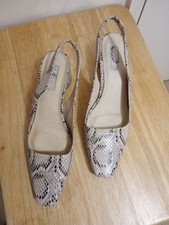 Top Shop Ladies Snake Effect Brown Sling Back shoes Size 40