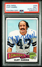 1975 Topps Football Cliff Harris Autographed HOF Rookie Card #490 AUTO PSA DNA 7. rookie card picture