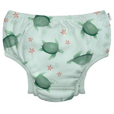 Eco Snap Swim Diaper with Gussets - Light Sage Turtle - 24mo