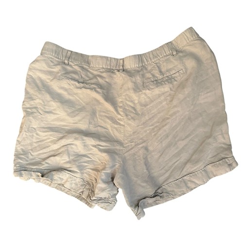 Pantaloncini J. Jill beige misto lino e rayon con bottoni e tasche taglie forti 22 - Foto 2 di 7