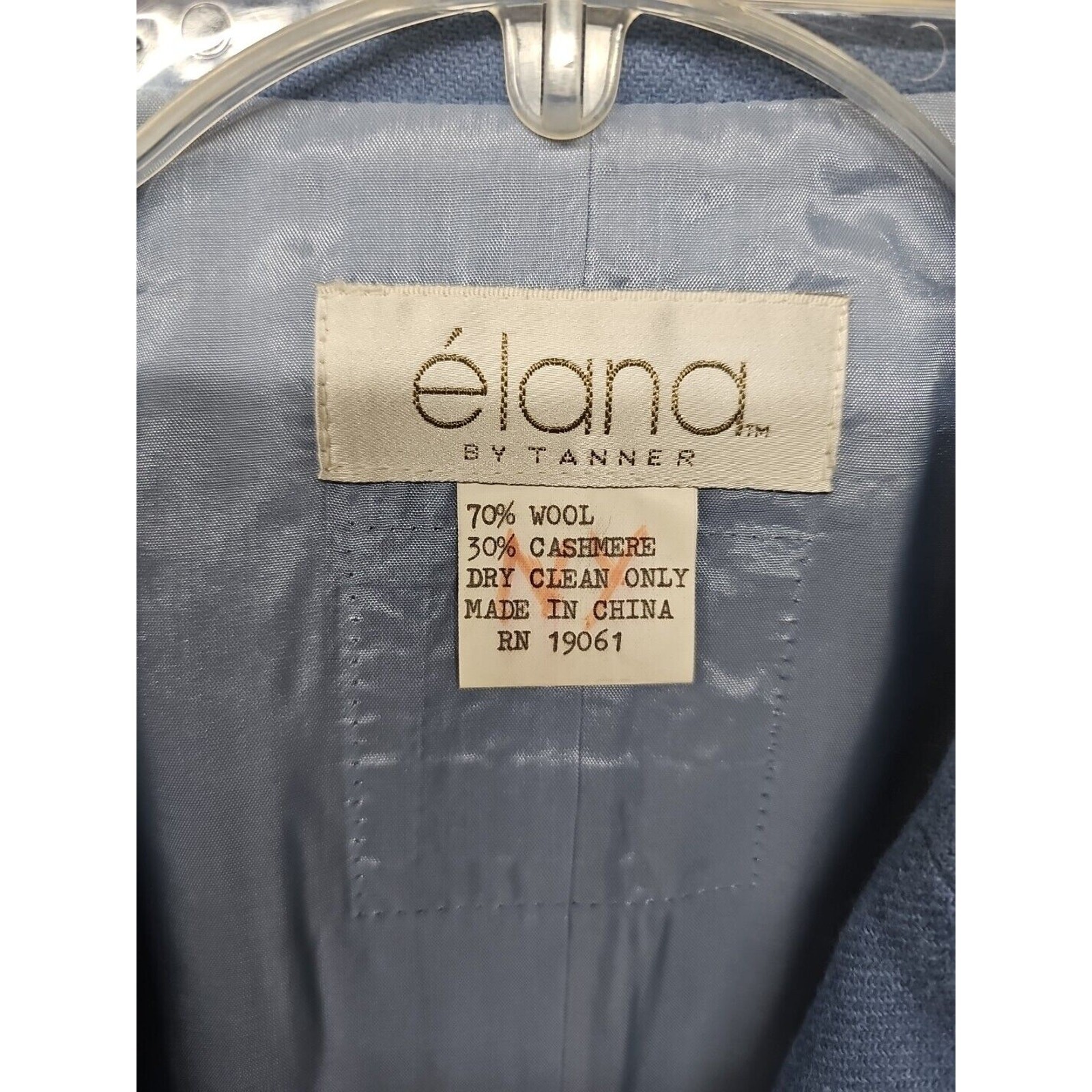 Elana Womens BLUE CASHMERE Wool Blend BLAZER Jacket Size 18 Open Front Office