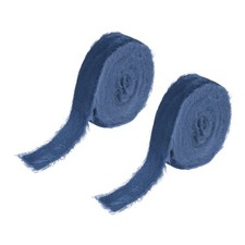 1 Inch Velvet Ribbon, 2 Roll Total 6 Yard Frayed Ribbon, Blue