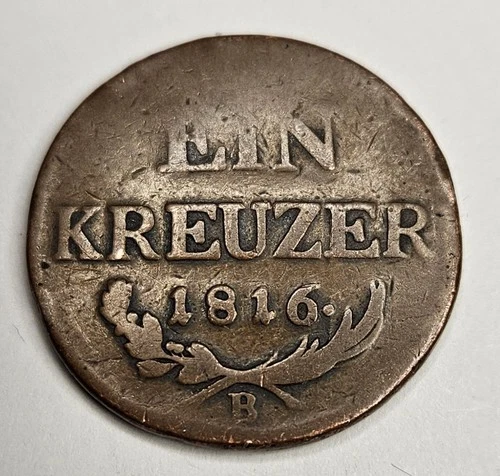1816 Austria 1 Kreuzer — photo from another recent sale