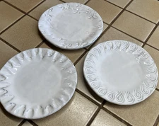 VIETRI INCANTO ASSORTED 3 PIECE 6.5" CANAPE PLATE -, RUFFLE, FLOWER, CURL
