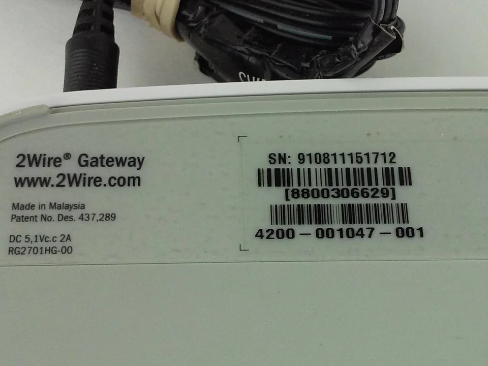 AT&T 2Wire 2701HG-B High Speed Internet DSL Wireless G Gateway Modem Router - Image 2 of 4