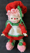 Vintage Strawberry Shortcake Doll Crochet Hand Knitted Crafted Homemade