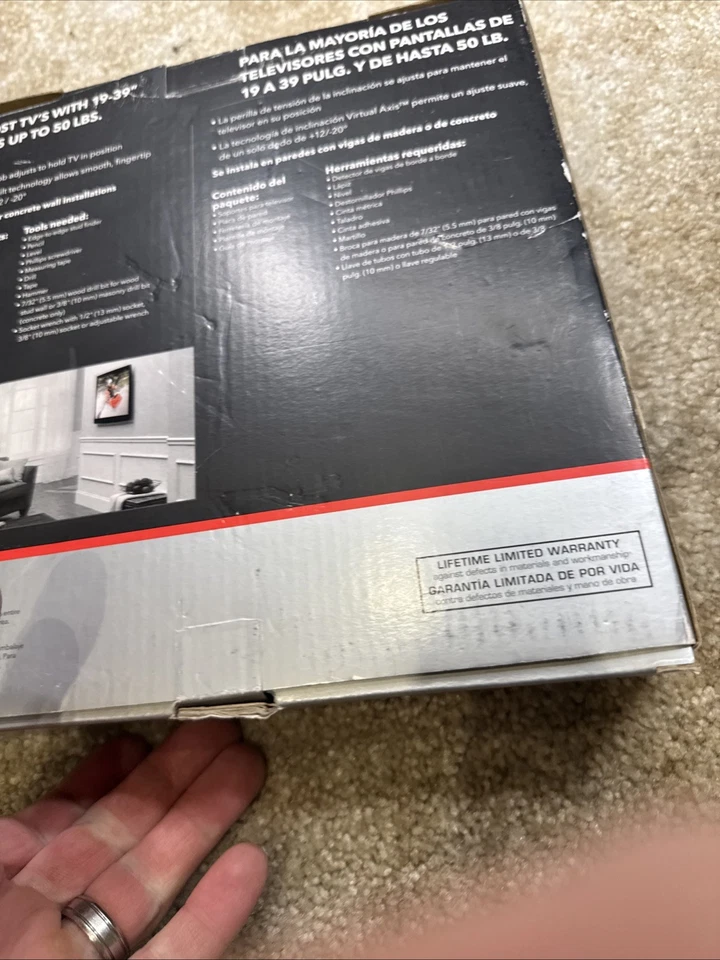 Rocketfish Tilting TV Wall Mount for Most 19" to 39" TVs up to 50 LBS RF-HTVMTAB - Image 4 of 4