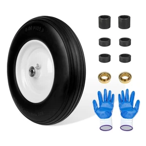 14.5 inch Pneu de brouette solide, 4.80/4.00-8 3,50-8 Flat Free pouces