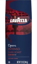 Lavazza Opera Intenso Ground Coffee Blend Dark Roast 12-Ounce Bag