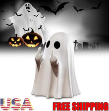 Middle Finger Cute Ghost Statue Halloween Resin Ghost Figurine Ornament DecorLOT