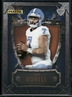 2022 Wild Card Matte #WW-44 Sam Howell Weekend Warrior Cobalt/Black/Red #/75