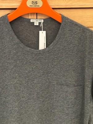 JAMES PERSE T-shirt grau blau meliert Gr. 5 ( XL/ XXL ) mit Brusttasche NEU!