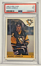 1985-86 O-Pee-Chee #9 Mario Lemieux RC PSA 7 NM Rookie Card. rookie card picture