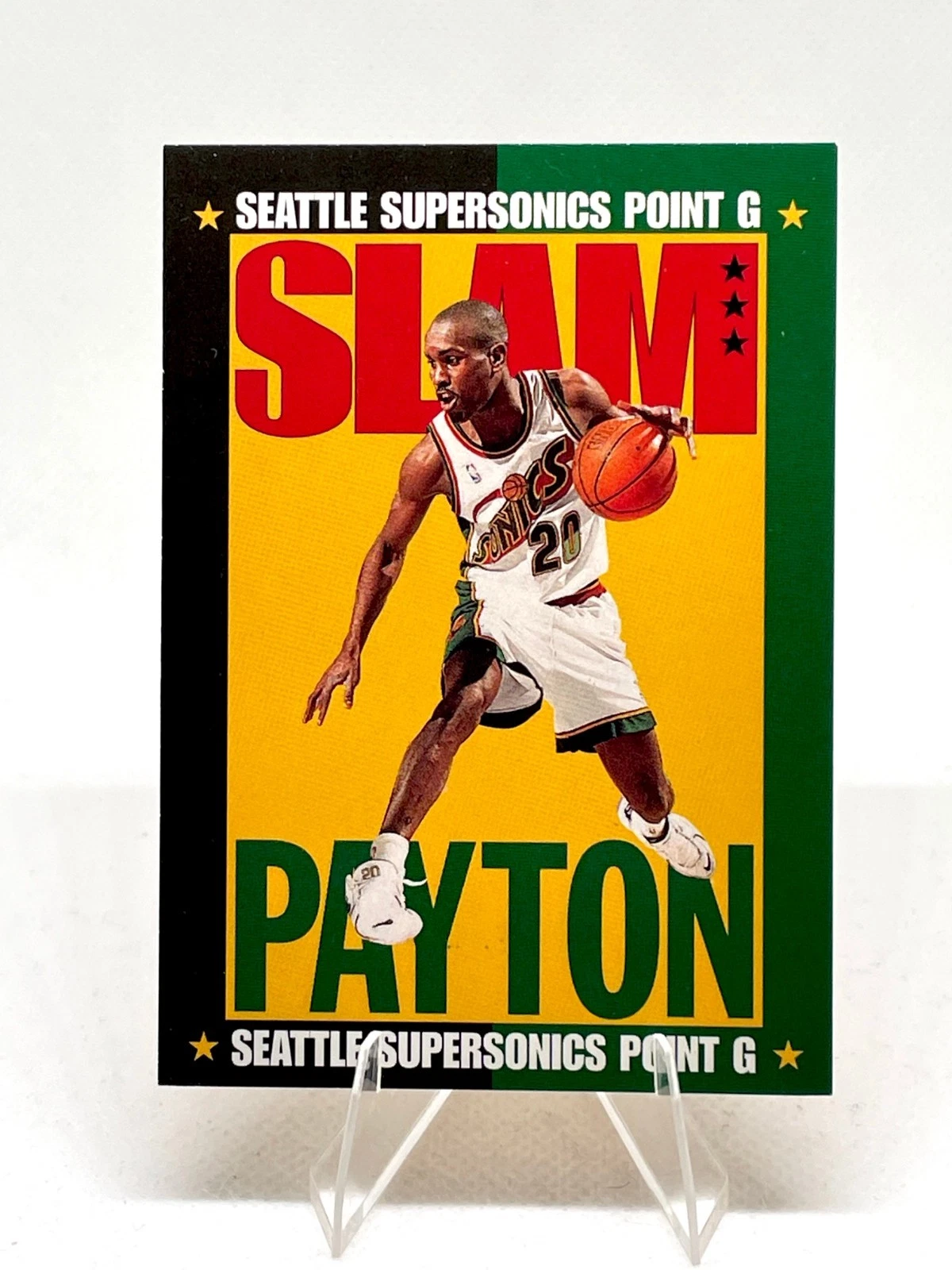 1996-97 Fleer Skybox NBA Hoops SLAM Gary Payton #325 Seattle Supersonics HOF