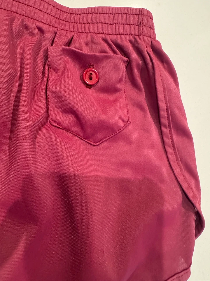 Vintage 1990's New Balance Fine Nylon running shorts size L Red made in USA - Image 4 of 4