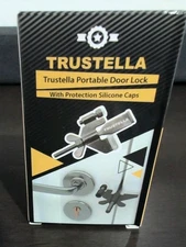Trustella Portable Door Lock Stainless Steel w/ Silicone Caps for Home & Travel
