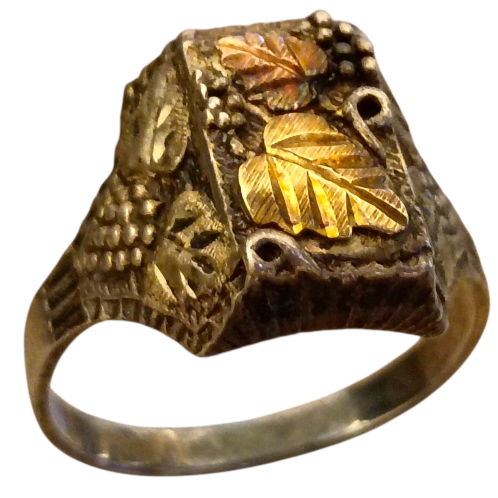 Vintage 12k Black Hills Gold Sterling Silver Ringsz12